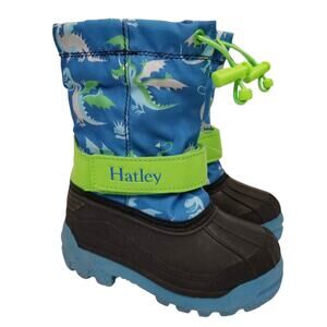 Hatley Little Boys Kids Dragon Snow Winer Rain Boots Blue Green Black Size 7